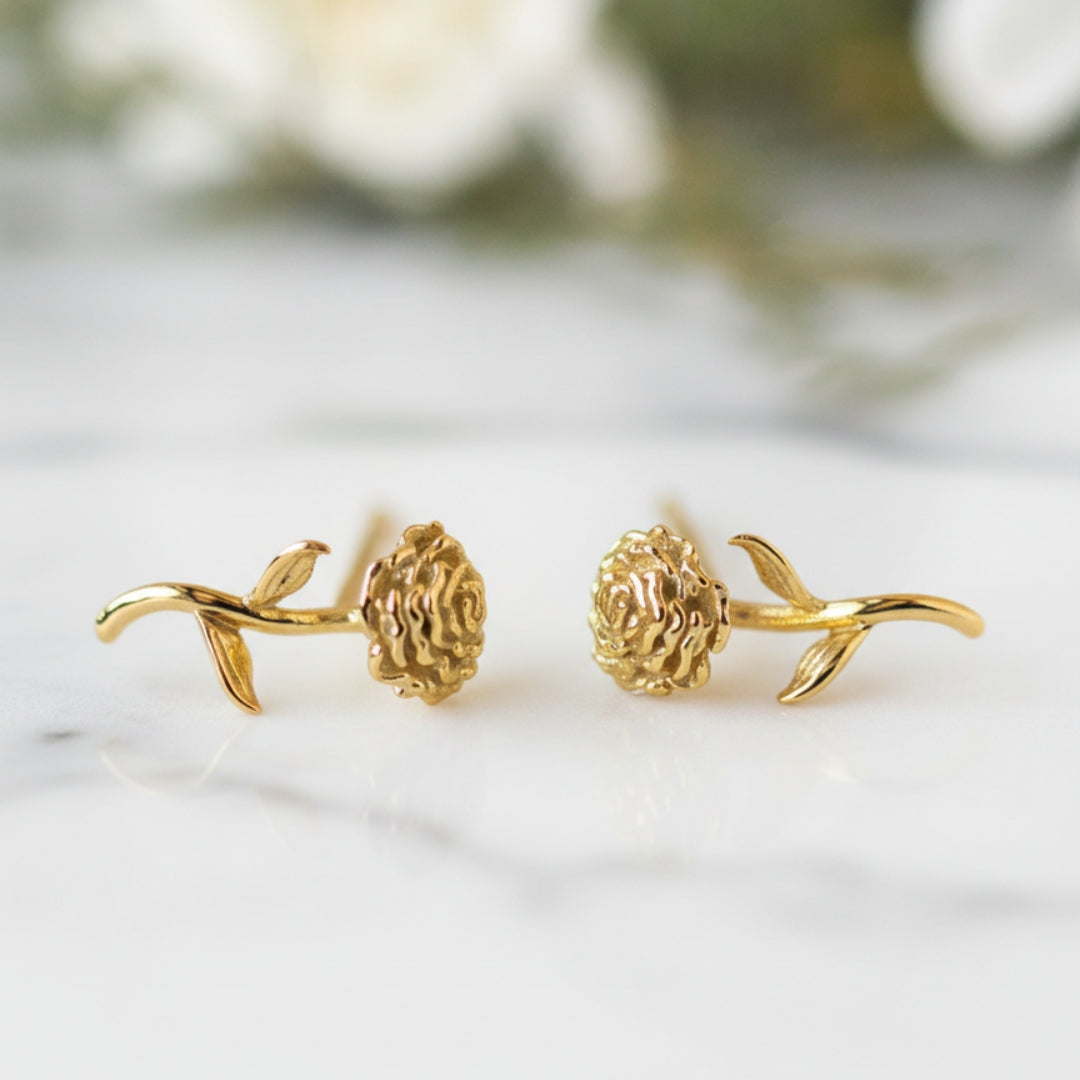 Gold Flower Earrings